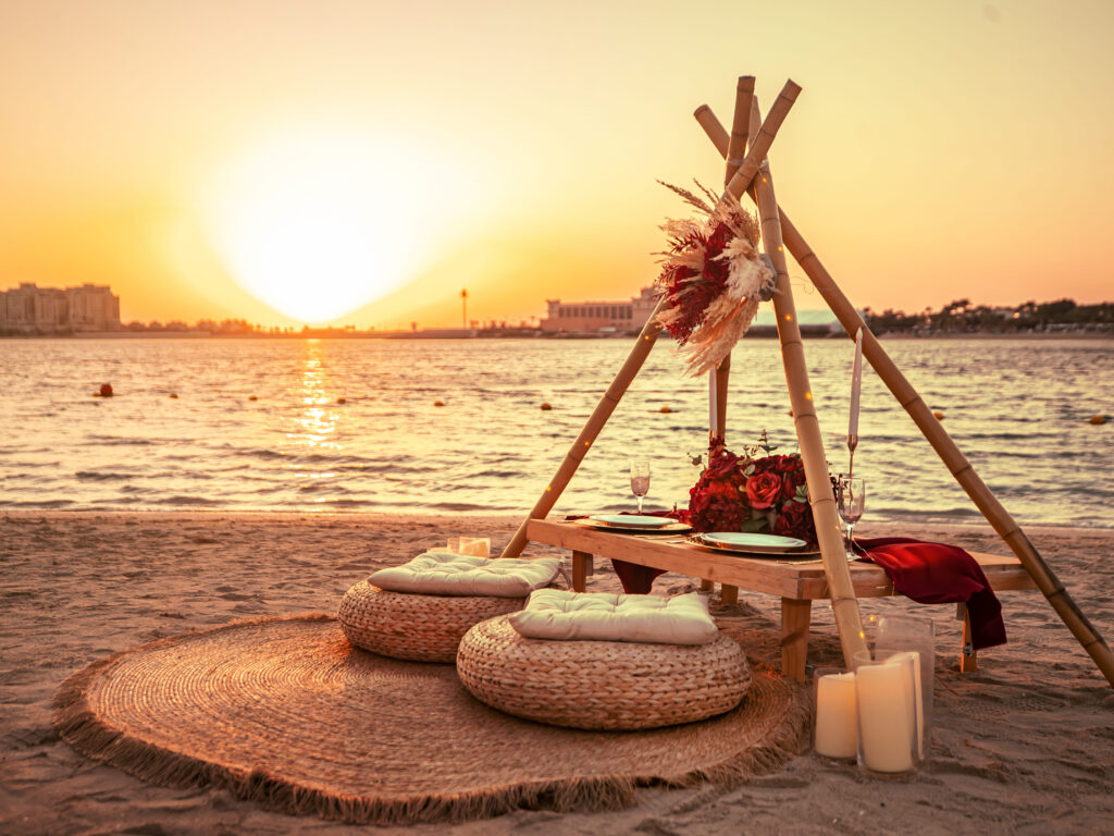 Sunset picnic in Dubai beach