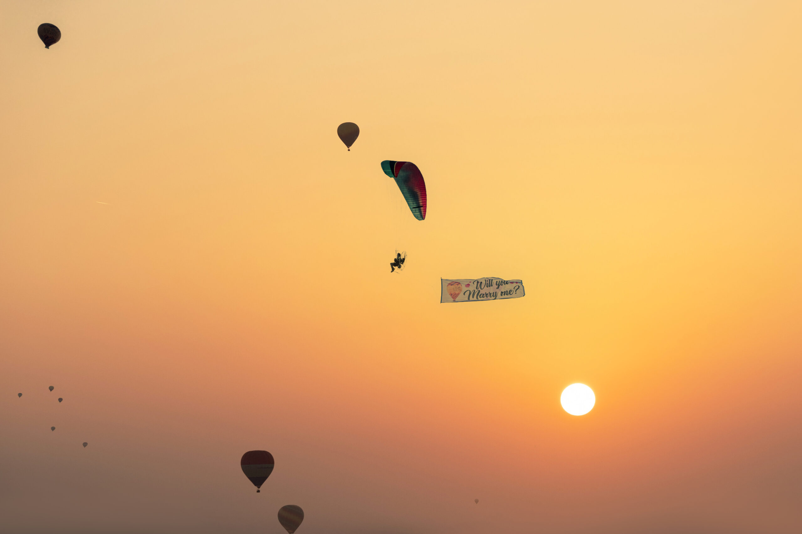 paramotor & customized proposal banner, proposal banner paramotor flight scaled