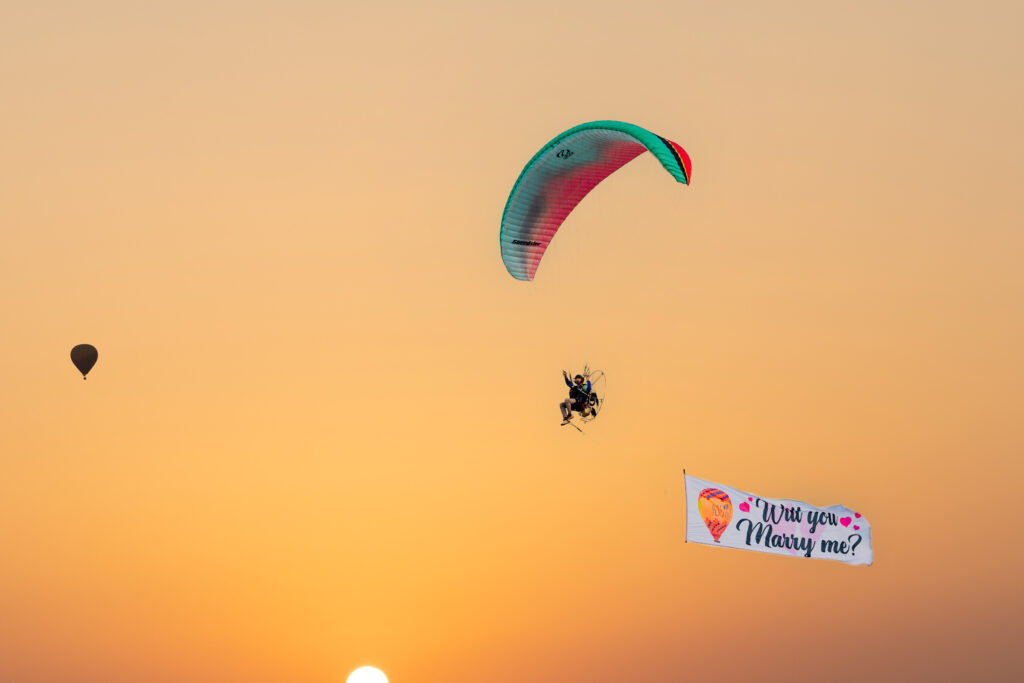 why choose our hot air balloon and paramotor proposal?, proposal banner paramotor flight
