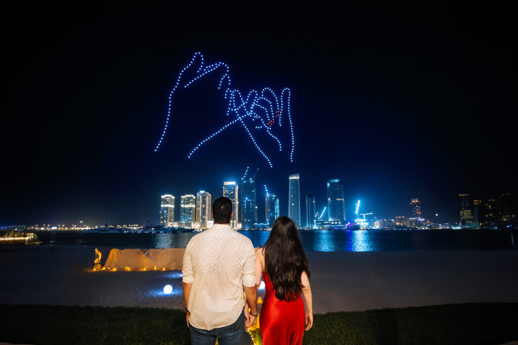 drone show proposal one and only royal mirage dubai marryme beach proposaldubai.com proposal boutique marryme dubai