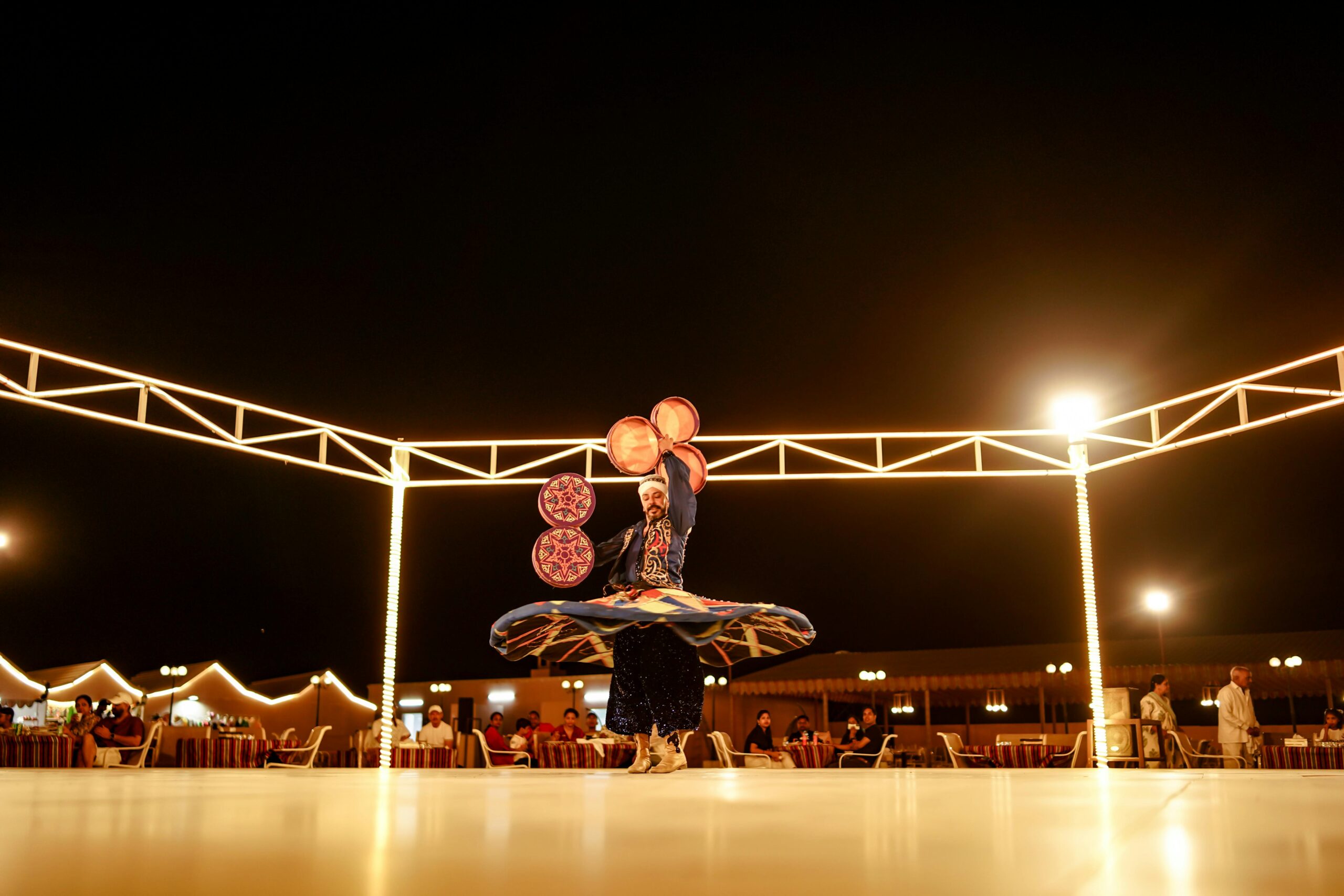 pexels-photo-31356086-31356086 A mesmerizing Tanoura dance performed at an outdoor evening event in the UAE desert.