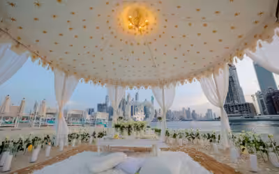 Heart design flower setup proposal in dubai