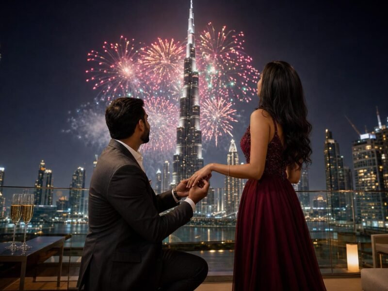 Private Garden Terrace Facing Dancing Fountains and Burj Khalifa