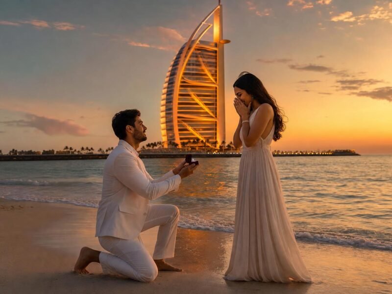 Dubai Marina Skyline View Private Beach Proposal