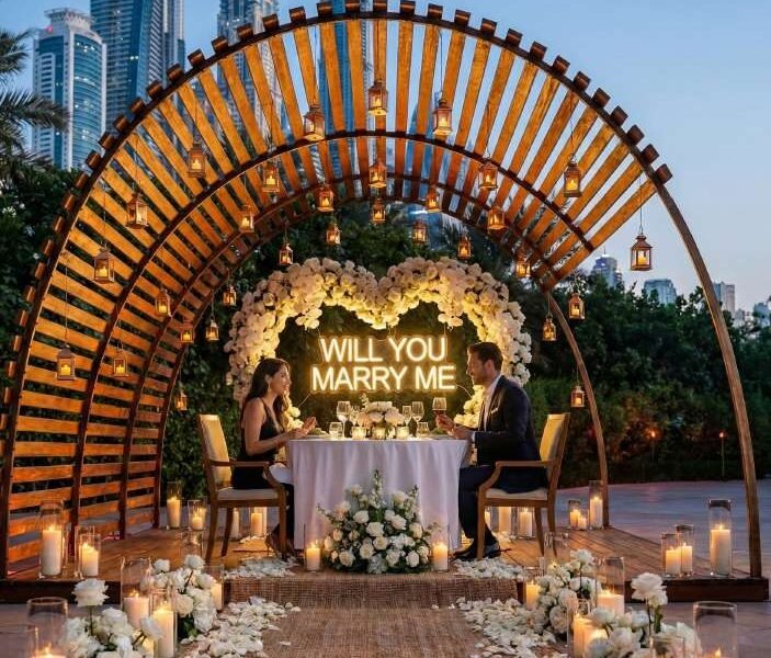 Luxury Gazebo with Hanging Lanterns at One&Only Royal Mirage Dubai