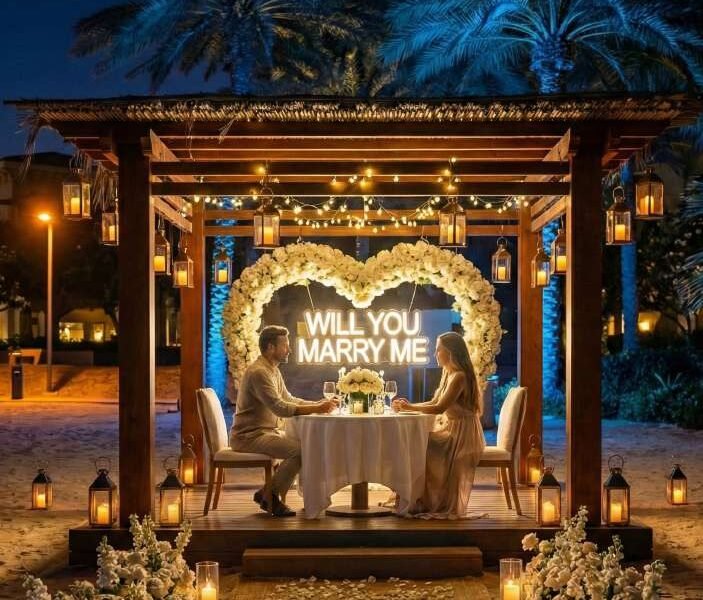 Private Beach Cabana Proposal at One&Only The Palm Dubai