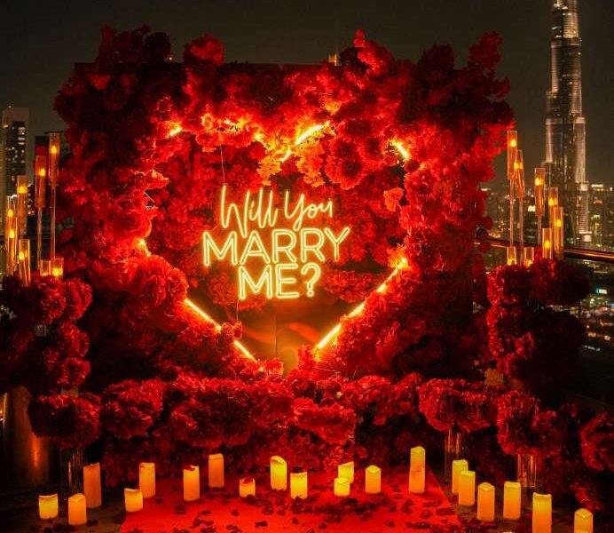 Romantic Proposal Facing Burj Khalifa