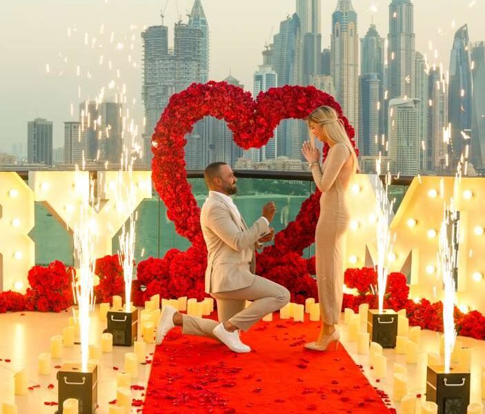 Romantic Proposal Facing Burj Khalifa