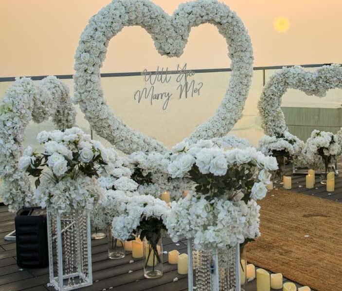 Private Rooftop at Sunset Proposal at Bab Al Shams