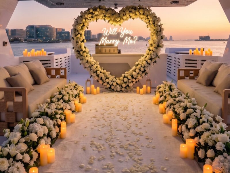 Sunset Beach Proposal at Saadiyat Beach Club
