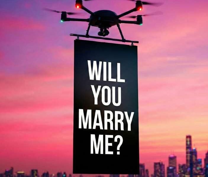 Spell Out Your Love with Flying LED Banners