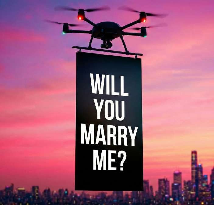 Spell Out Your Love with Flying LED Banners