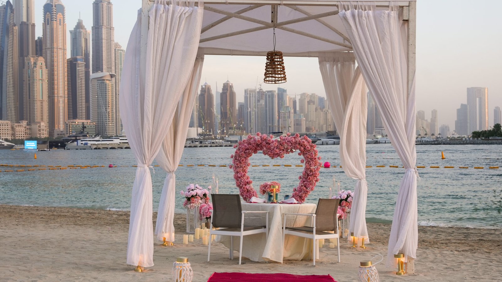 Dubai Marina Skyline View Private Beach Proposal - luxury proposal by Proposal Dubai