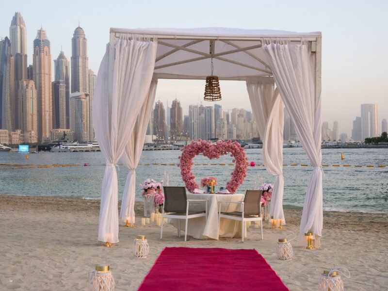 Dubai Marina Skyline View Private Beach Proposal