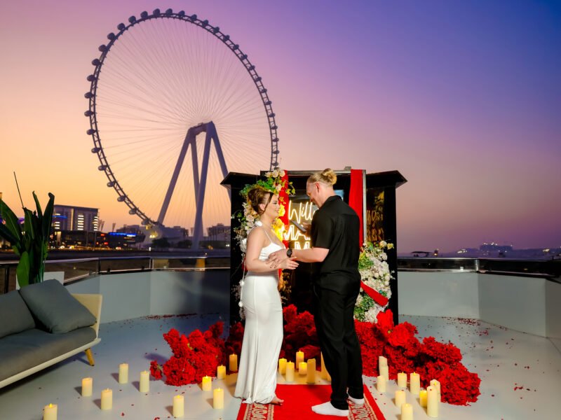 Luxury Boat Proposal at Sunset