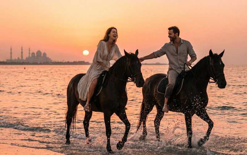 Abu Dhabi Shoot & Sunset Beach Horse Riding Proposal