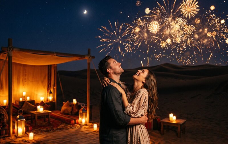 Pre-Wedding Shoot, Desert Beach & Fireworks