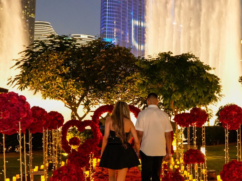 Private Garden Terrace Facing Dancing Fountains and Burj Khalifa