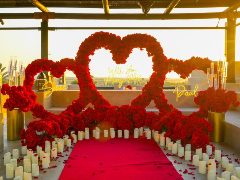Private Rooftop at Sunset Proposal at Bab Al Shams