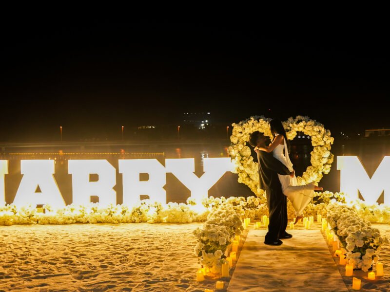 Half Desert Large Marry Me Letters Proposal
