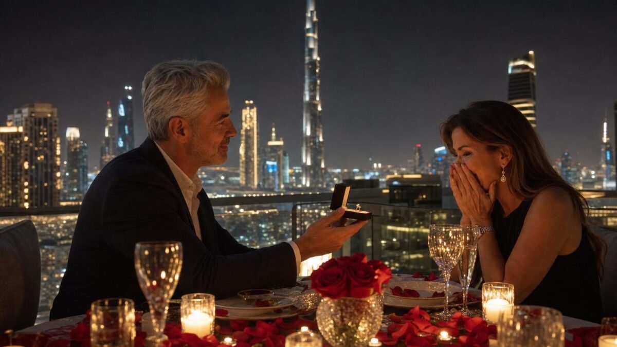 Private Rooftop Terrace Dinner Facing Burj Khalifa