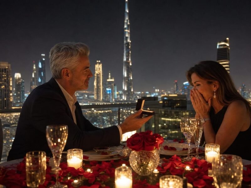 Private Rooftop Terrace Dinner Facing Burj Khalifa