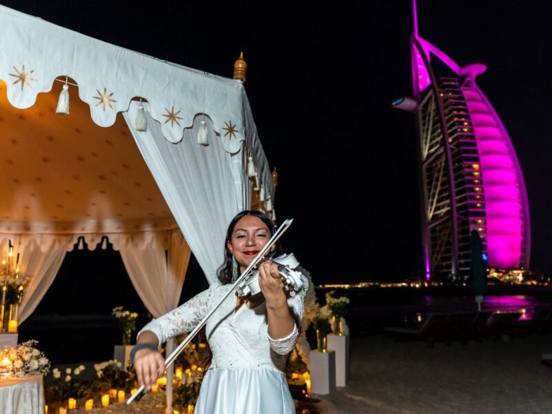 Luxury Tent Candlelit Proposal with Burj Al Arab View and Dinner at Moonlight