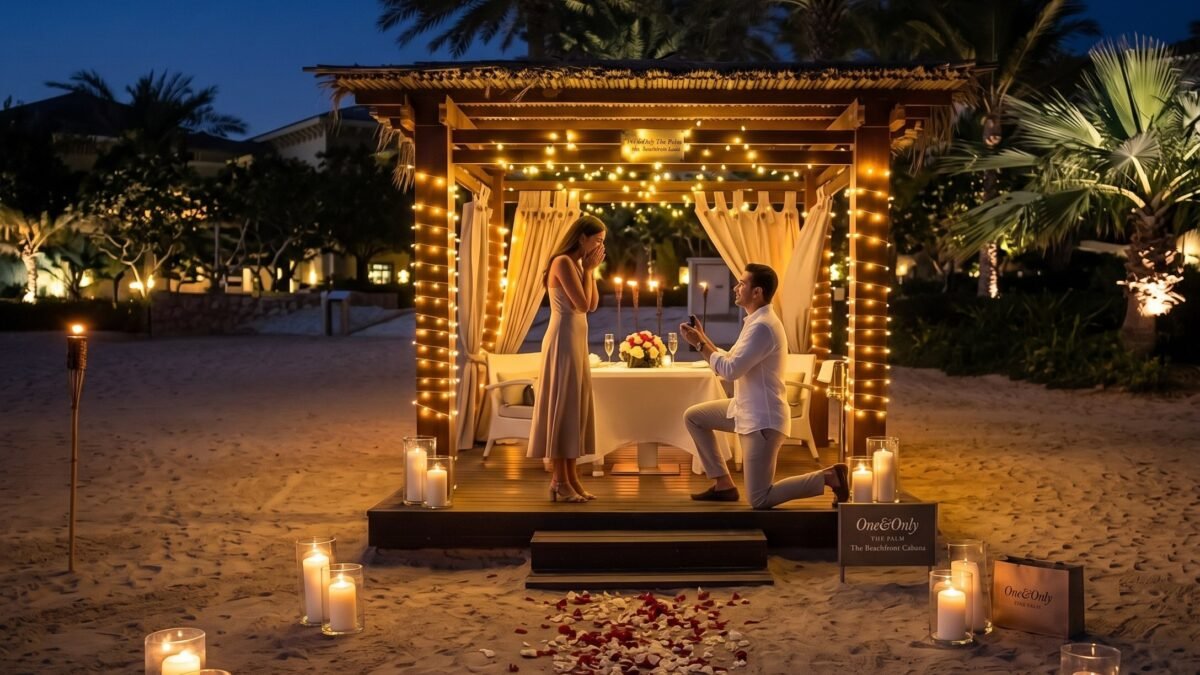 Private Beach Cabana Proposal at One&Only The Palm Dubai