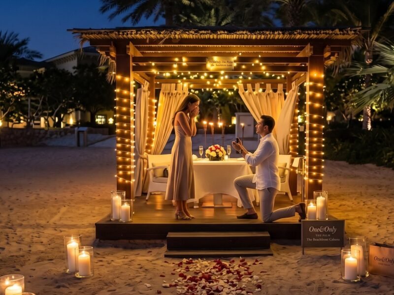 Private Beach Cabana Proposal at One&Only The Palm Dubai