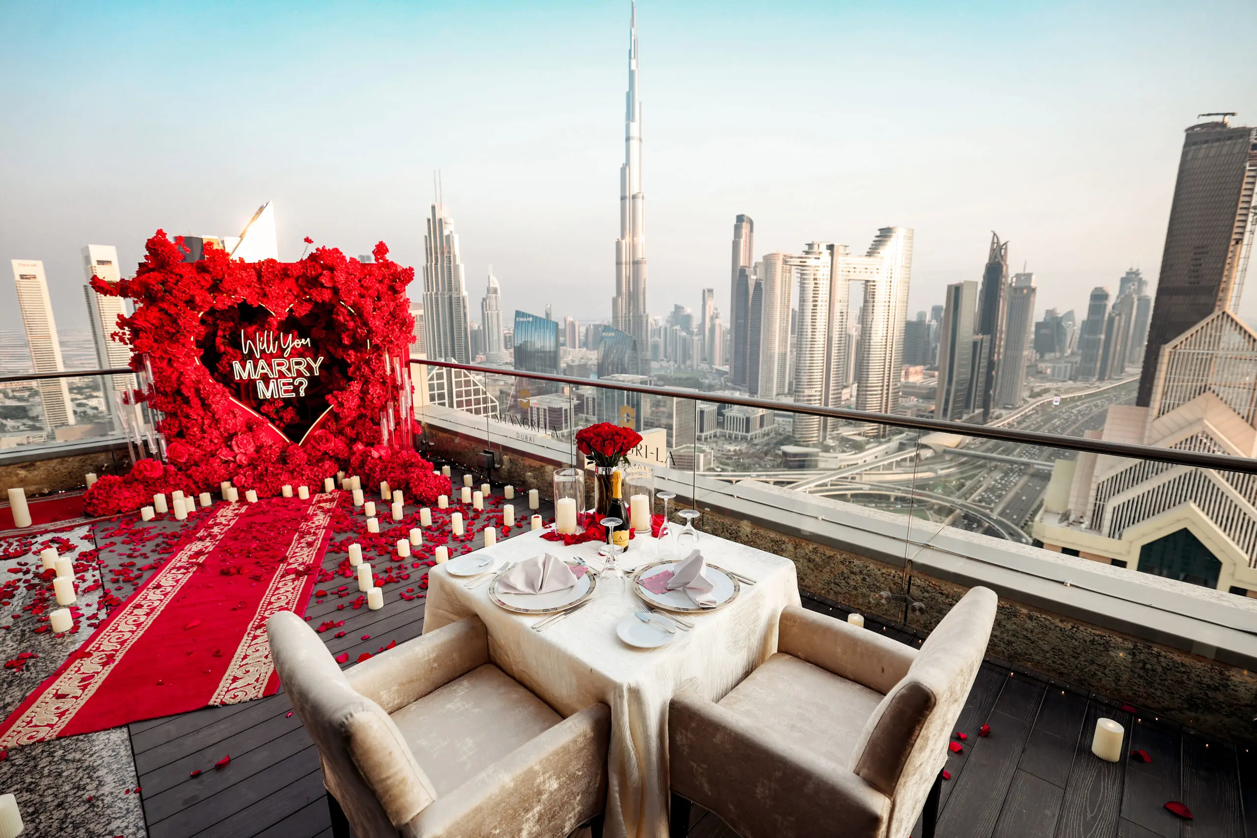 Dubai rooftop proposal venue