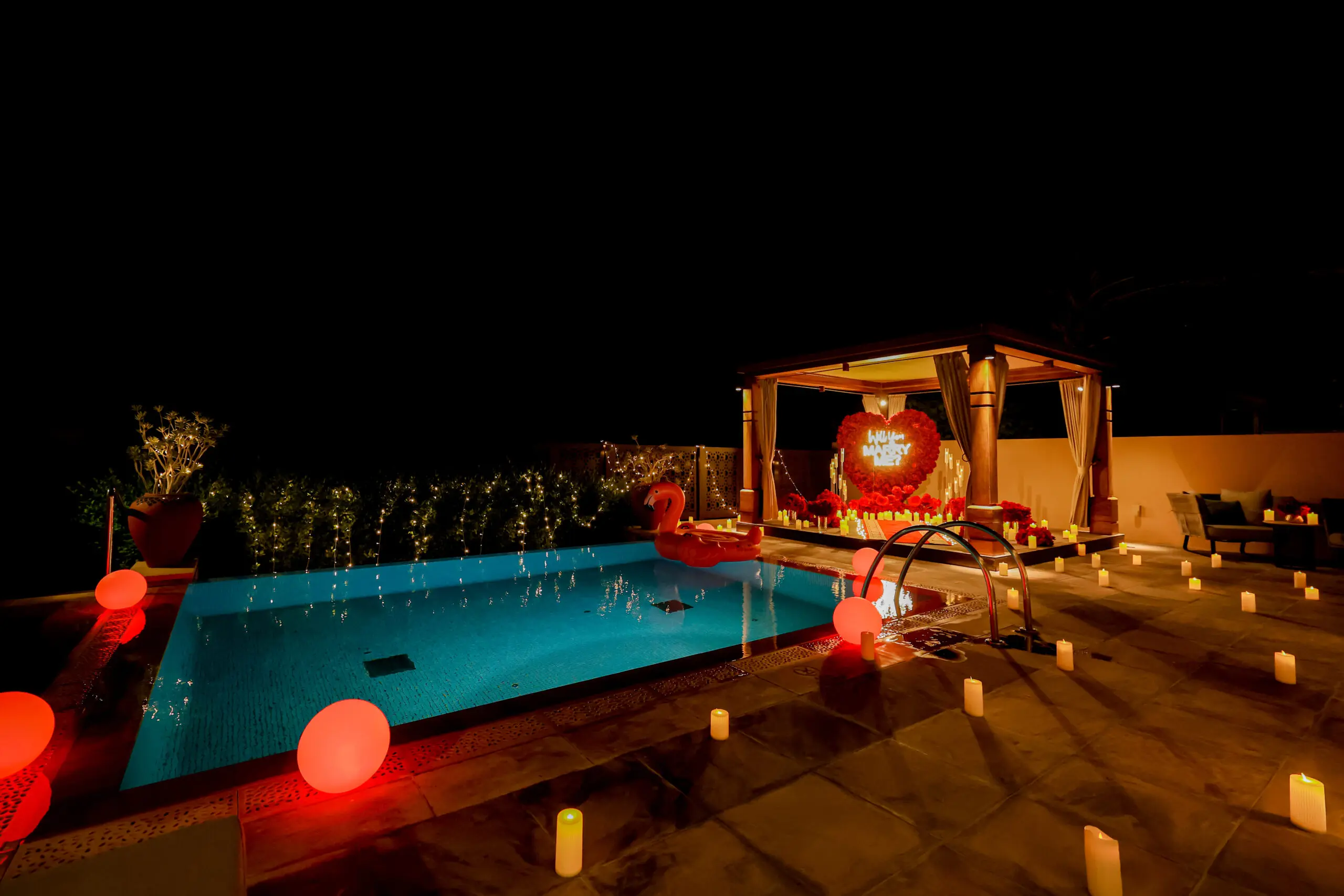 Poolside proposal Dubai
